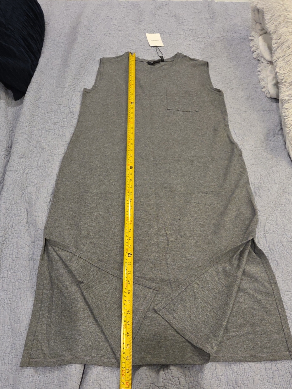 Theory Muscle T-Shirt Dress Melange Grey Size L NWT $190 - Picture 6 of 9